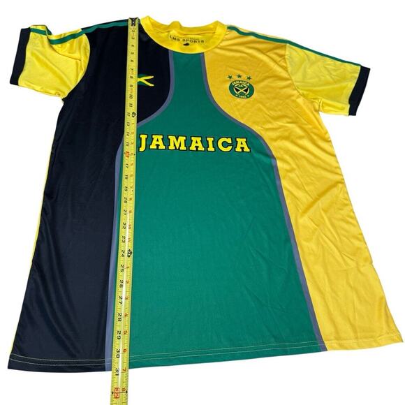 Authentic Brand LMS Sports Jamaica Soccer Jersey XL Green Yellow Athleisure - Picture 12 of 13